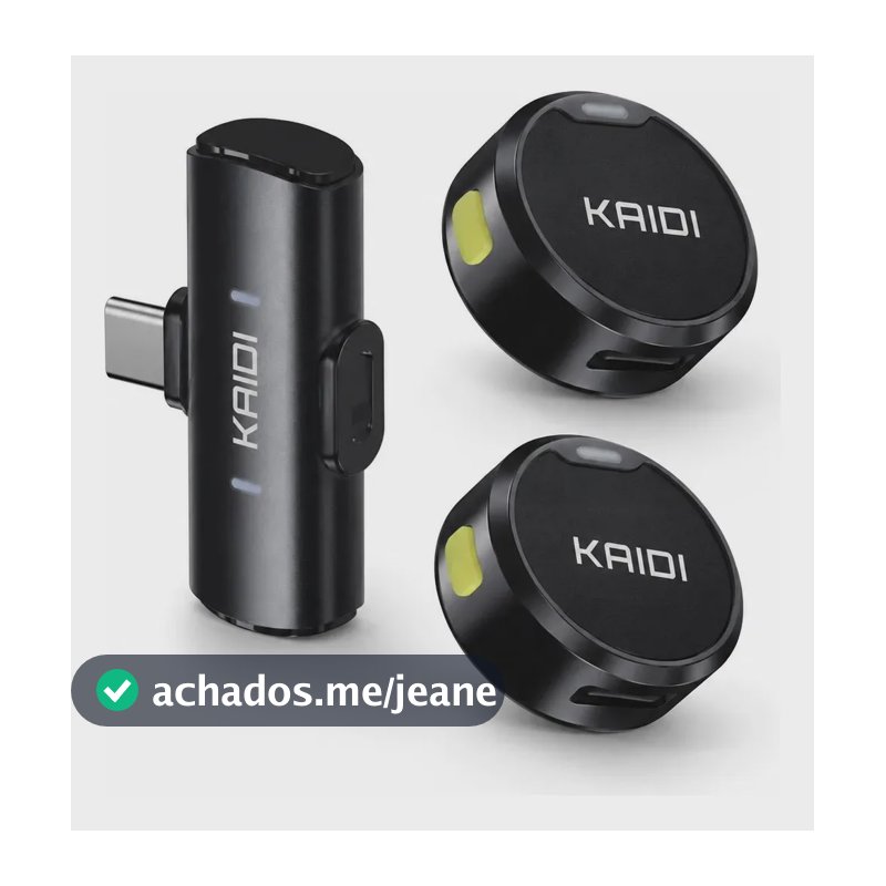 Microfone Sem Fio Anti Ruído Lapela Kaidi Kmf4-c Tipo Usb-c