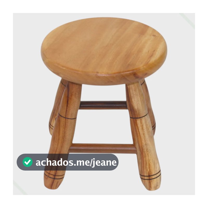 Banquinho MCRústico Envernizado Madeira Maciça Banco Cadeira Cadeirinha Infantil Pesca Mecânica Banqueta Pequeno Área Gourmet Tamborete 29 Cm Pintura No Verniz
