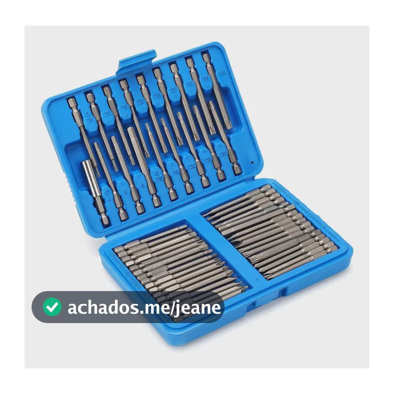 Jogo De Bits Ponteiras Parafusadeira Aço Kit 50 Adaptador