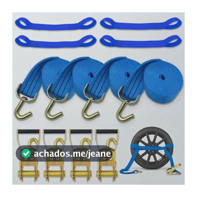 4 Kit Guincheiro Cegonha 3 Ton 3 Mts Cinta Catraca E Alça