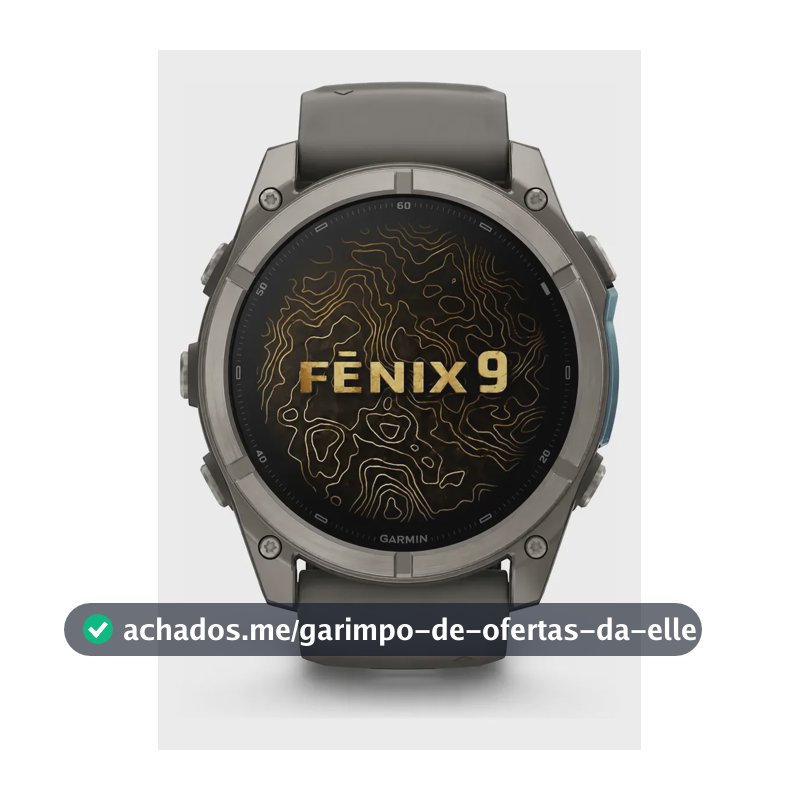 Relogio Garmin Fenix 9 51mm Amoled Saphira Cinza 10-04763-00 Pebble Gray Mesh