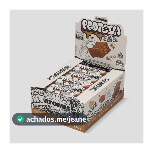 Protein Bites Wafer Proteico Novos Sabores Atomic Labs Paçoca
