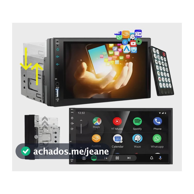 Universal Multimedia Player Mp5 Hd Touch 1 Din 7 P Ajustável Kit Multimidia Ajuste Regulável