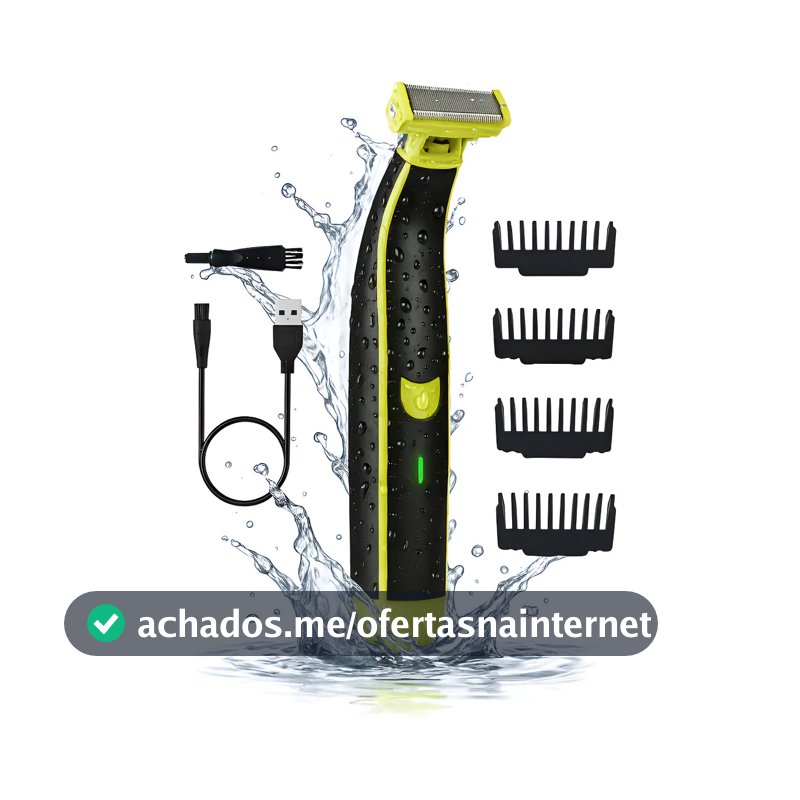 Aparador de Pelos Elétrico Lecom Prova D'Água Bivolt Barbear e Depilar