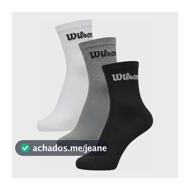 Kit 3 Meias Cano Longo Wilson Unissex 39-44 Original Socks Sortidas Liso 39-44