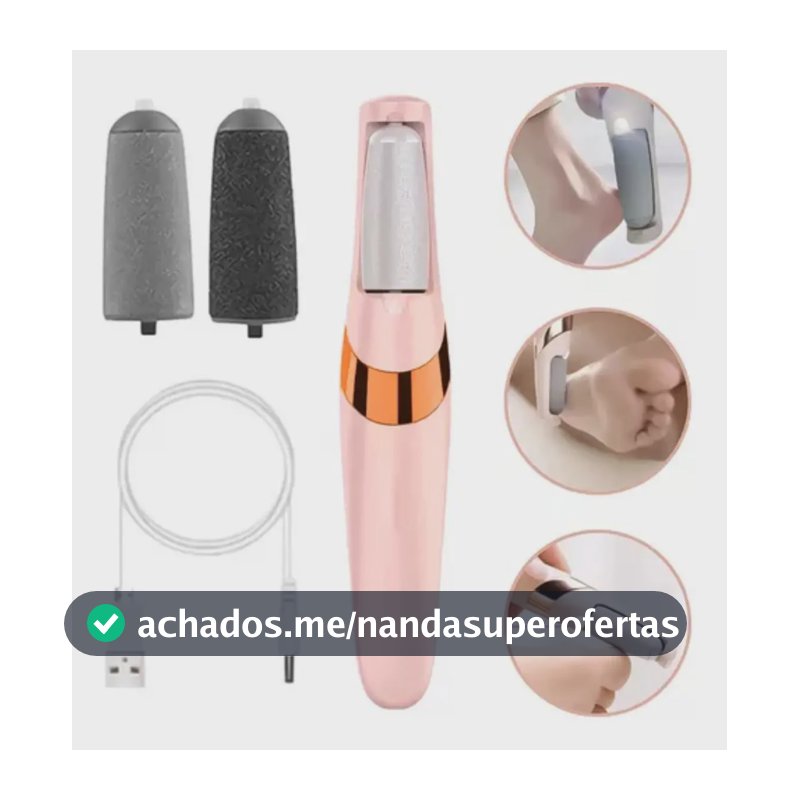 Lixadeira Elétrica Recarregável Electric Pedi Pés Calos Esfoliador