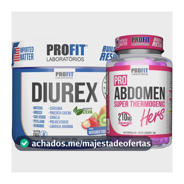 Kit Diurético Diurex 200g + Termogênico Pro Abdomen Hers Frutas Vermelhas