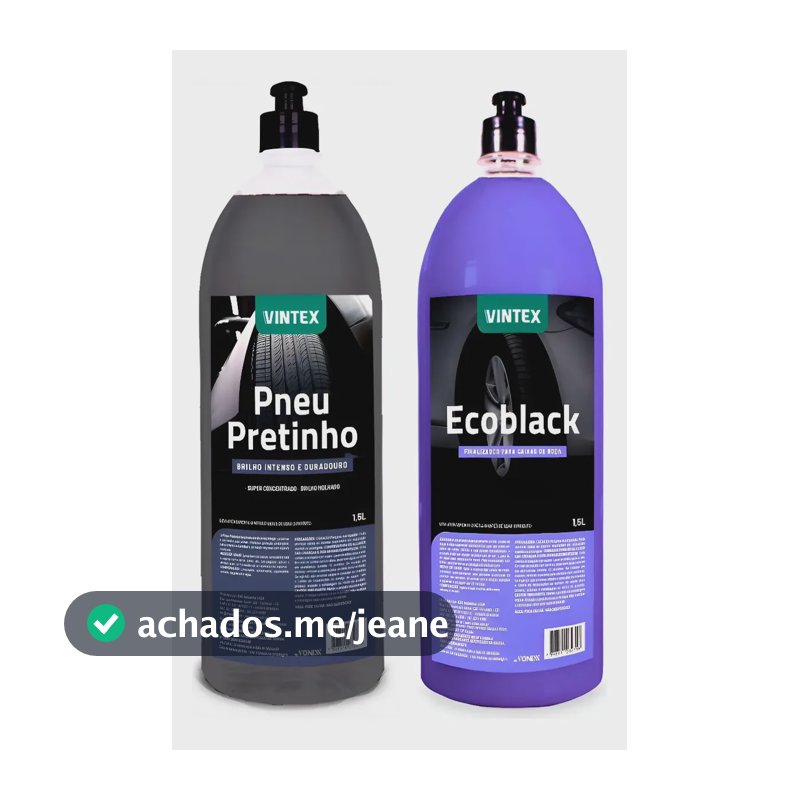 Kit Vintex 1 Finalizador Ecoblack + 1 Pneu Pretinho 1,5l Preto