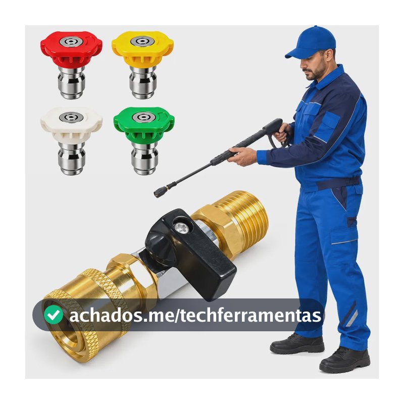 Bico Lavadora Wap Kit Engate Rapido Wap Bico Lavadora Alta Pressao Bico Alta Pressão Engate Rapido Lavadora De Alta Pressão Limpeza Automotiva Residencial Calçada Pátio Carro Moto Jardim