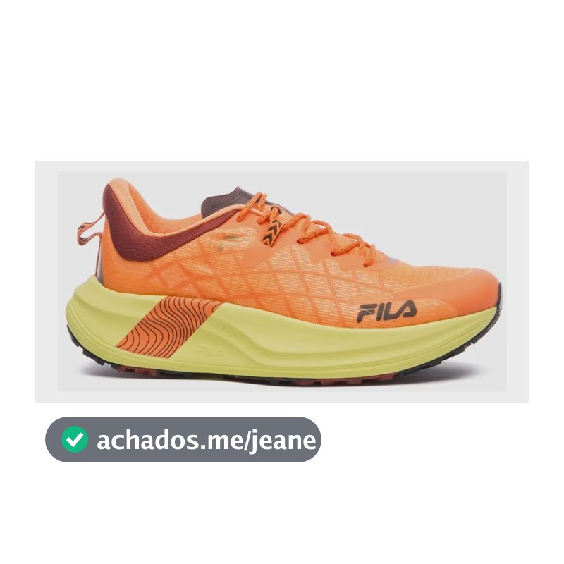 Tênis Masculino Fila Padrão Racer Skytrail Laranja/marrom Avermelhado/verde Limao Liso 40 Br