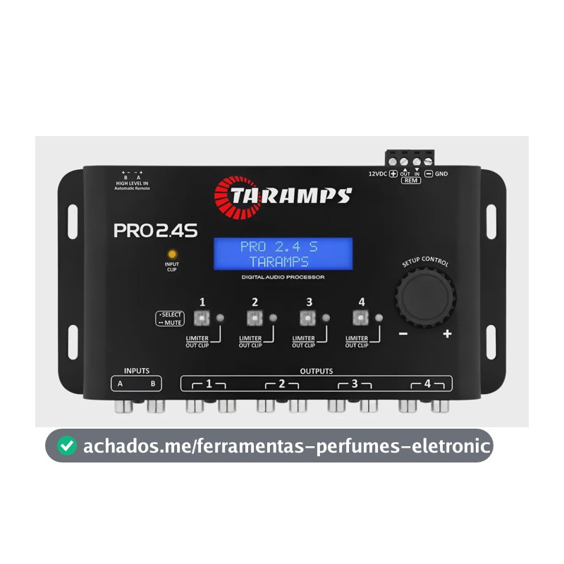 Processador De Áudio Digital Taramps Pro 2.4s Equalizador 12v