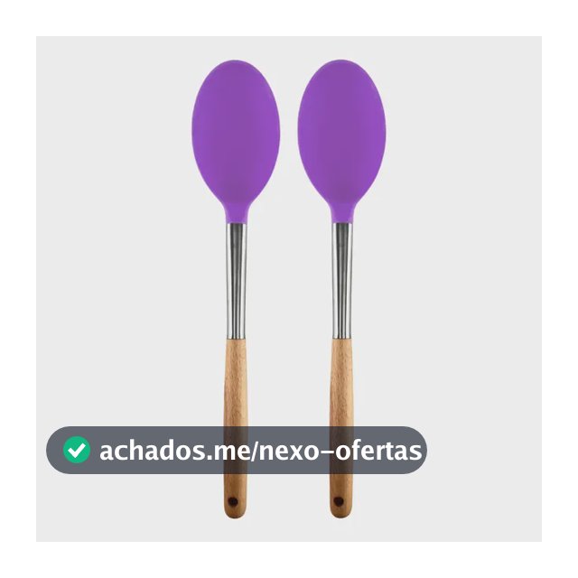 Kit 2 Colheres Silicone Grande Cabo Madeira Não Risca Panela