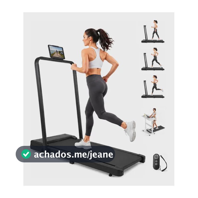 Esteira Elétrica Dobrável 100kg Controle Remoto 8km/h Fitnes Preto 127v