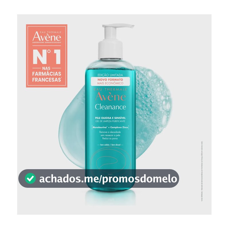 Gel de Limpeza Facial Purificante Avène Cleanance Pele Oleosa e Sensível 400g