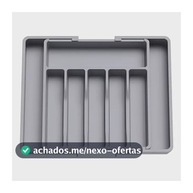 Organizador Porta Talheres Gaveta Para Cozinha Com Extensor Cor Cinza