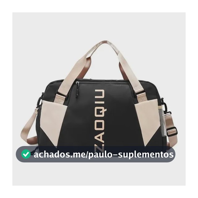 Bolsa de Viagem de Mão Grande Preta para Bordo e Academia