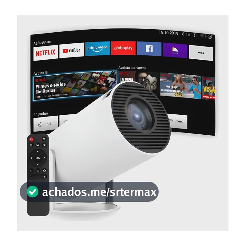 Projetor Smart Portátil Full Hd 4k Bluetooth Android Wifi  Branco 127/220v