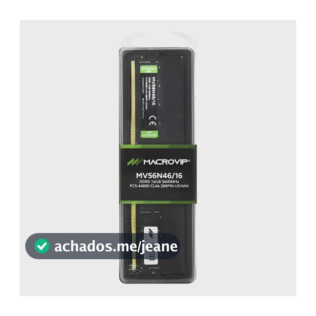 Memória DDR5 16GB 5600MHz Macrovip para Desktop