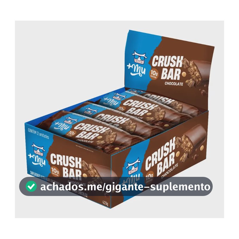 Barra de Proteína Crush Bar Chocolate 35g Display 12 un. +Mu
