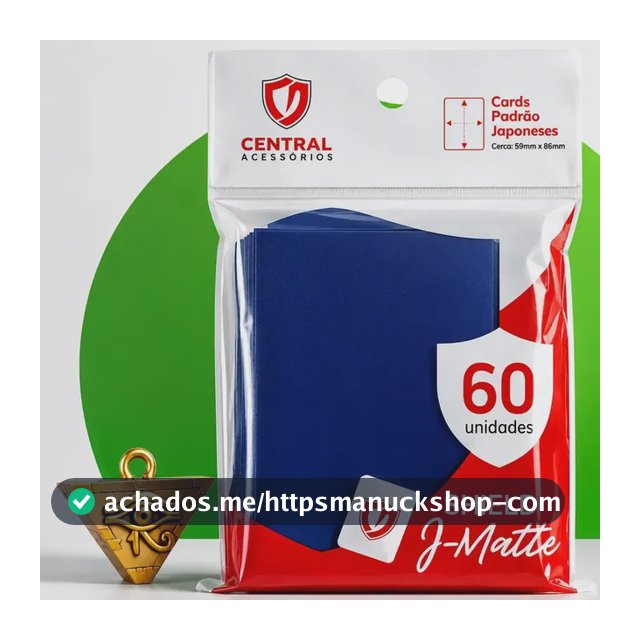 Central Shield Japanese Matte Azul Marinho 60 Sleeves Para Cartas Yugioh - 59x86mm