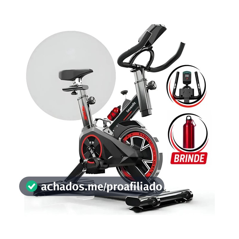 Bicicleta Ergométrica Bike Spinning 6kg Sensação Inércia Fitness Preto E Vermelho Sevenfit Para Cardio