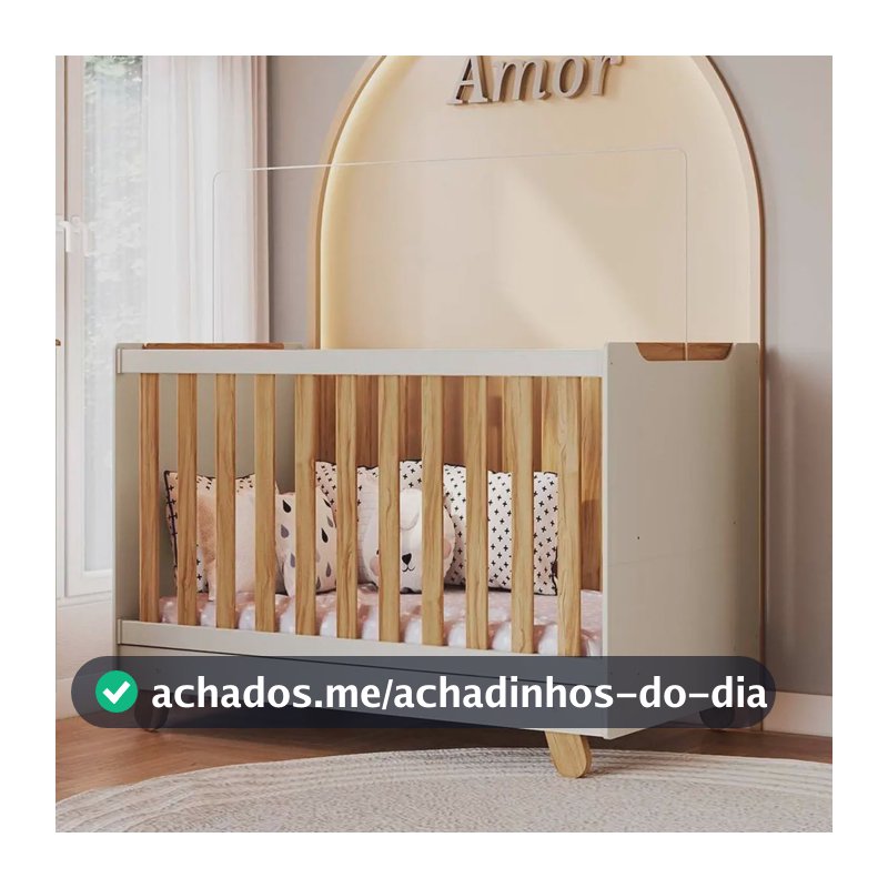 Berço Convencional Espresso Móveis Levy Off-white/amêndoa
