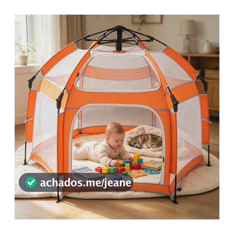 Tenda De Parque Infantil Sem Necessidade De Montagem Laranja