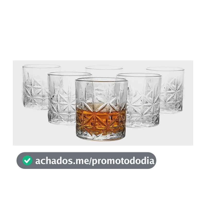 Jogo De Copos De Vidro 330ml 6 Peças Haus - Pavillion