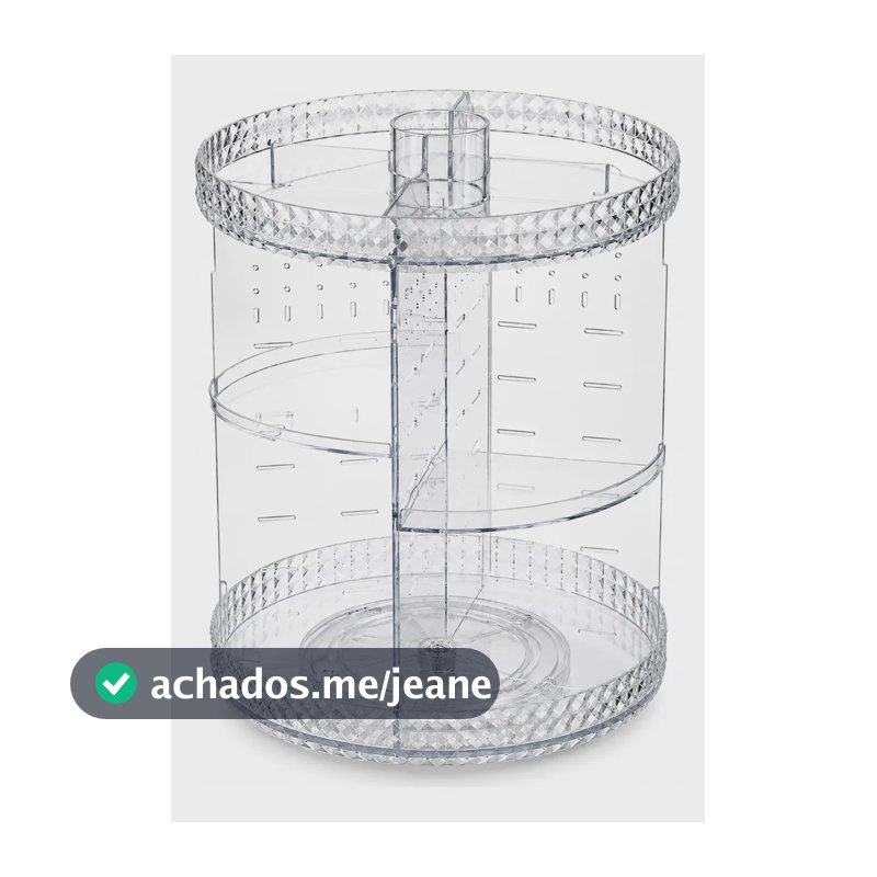 Organizador de Maquiagem Giratório 360° em Acrílico Ajustável