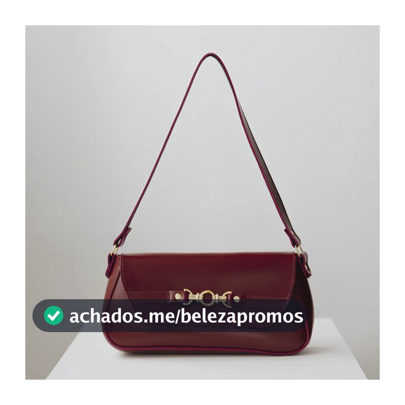 Bolsa De Ombro Baguete Tiracolo Média Feminina Casual Cor Vinho