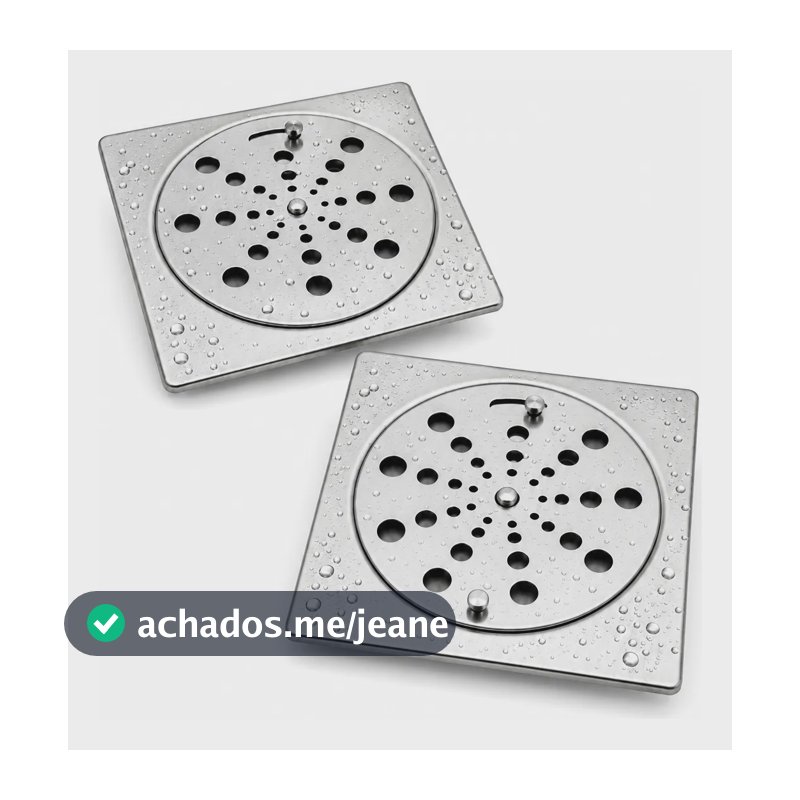 Kit 2 Ralos Tampa Grelha Quadrado Abre E Fecha 10x10cm Inox