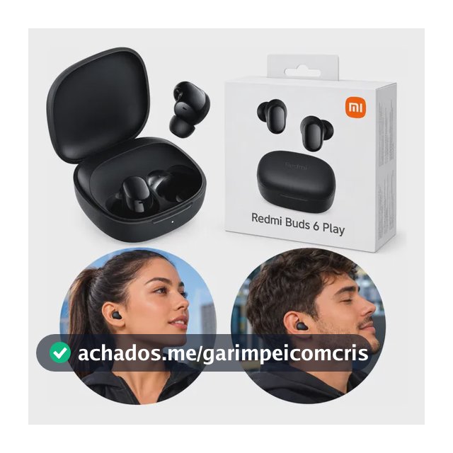 Fone De Ouvido Bluetooth Xiaomi Redmi Buds 6 Play Preto Preto