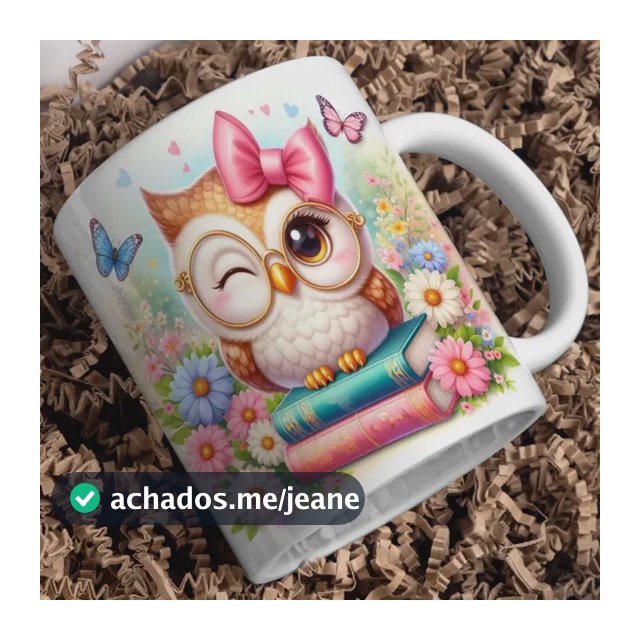 Caneca Coruja Corujinhas De Porcelana Mimo