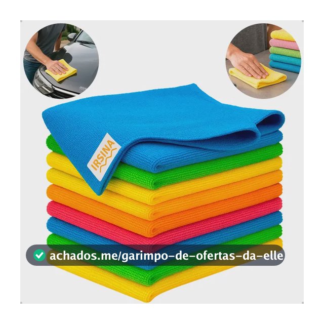 Kit 10 Pano Microfibra Flanela Limpeza Geral Multiuso Alta Absorção Sem Fiapos Irsina