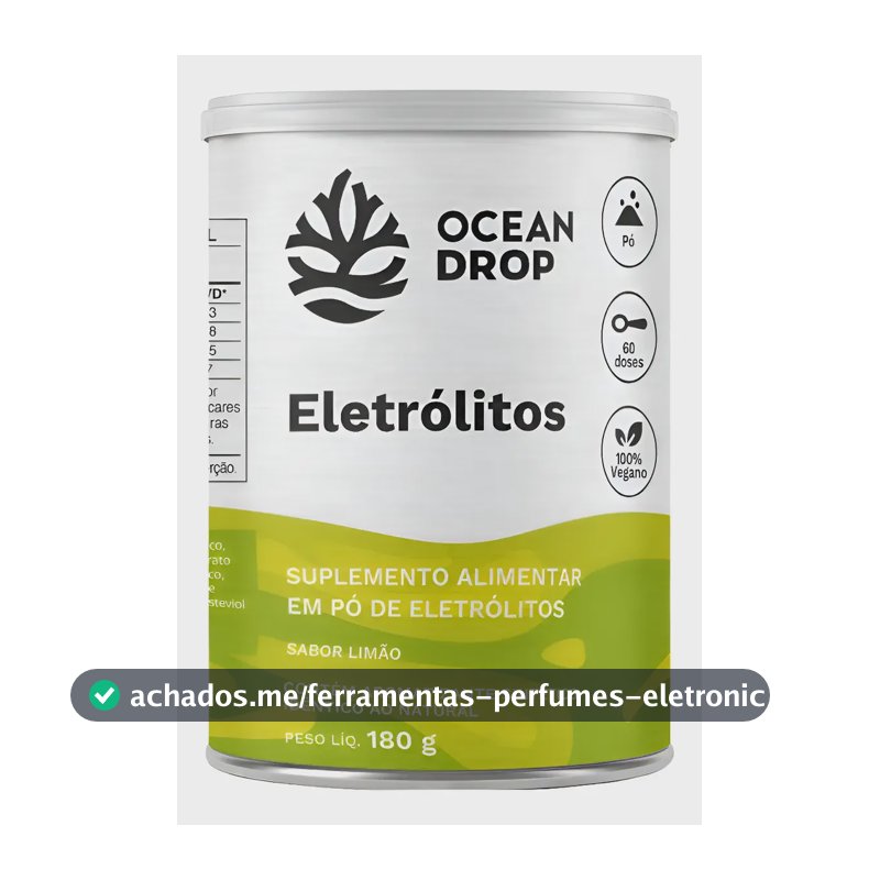 Eletrólitos Ocean Drop Sódio Potássio Fósforo Magnésio Eletrolitos 180g Sabor Limão