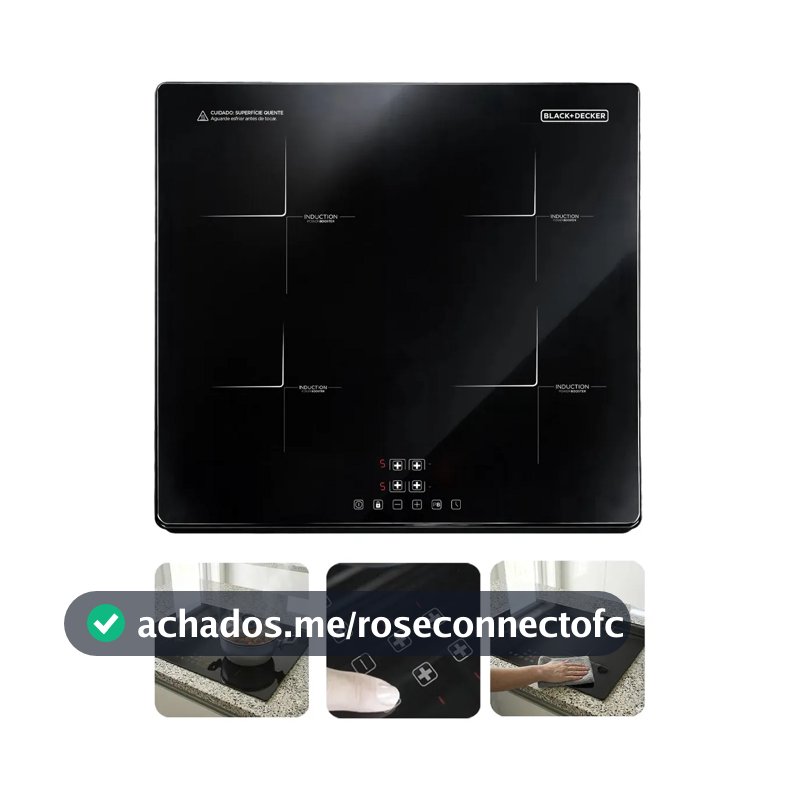 Cooktop de Indução Black+Decker 4 Bocas para Embutir com Power Booster