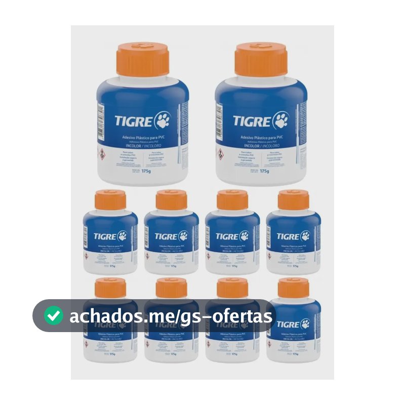 Kit 10 Cola Cano PVC Tigre Incolor 175g C/ Pincel