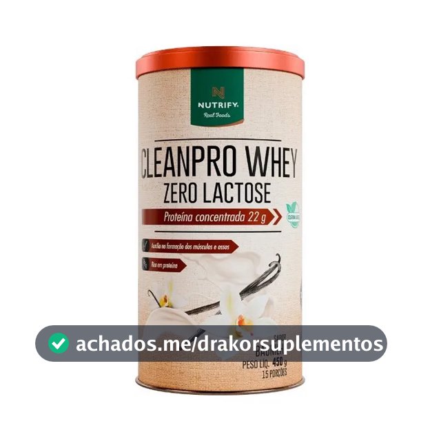 Proteína Clean Pro Whey Zero Lactose Nutrify Baunilha