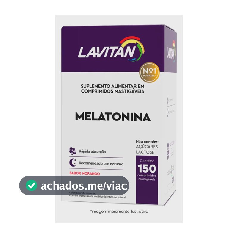 Melatonina Lavitan em comprimidos sabor Morango de 150 un