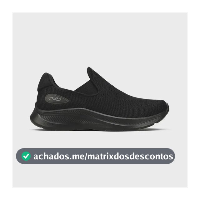 Tênis Feminino Esportivo Sem Cadarço Leve Olympikus Flutua Preto/preto 36