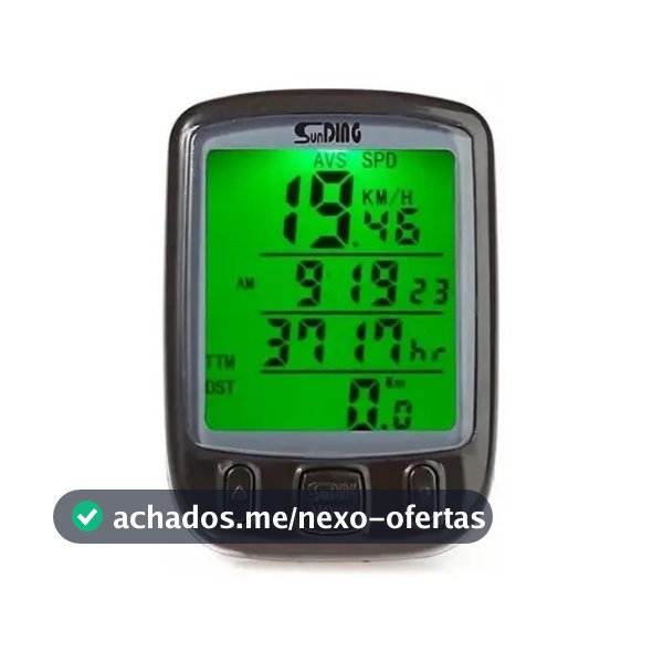 Velocímetro Digital Bike com Fio Sunding SD-563A Preto LCD