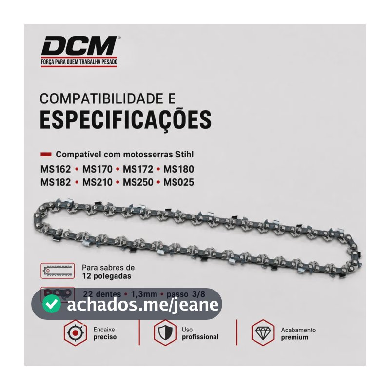 Kit 2 Corrente 22 Dente 30cm Para Motosserra Stihl Ms170 180