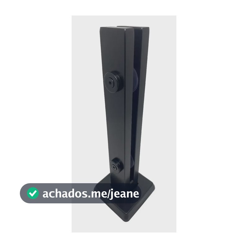 10 Coluna Torre 30cm Preto Fosco 2 Furos Guarda Corpo Inox