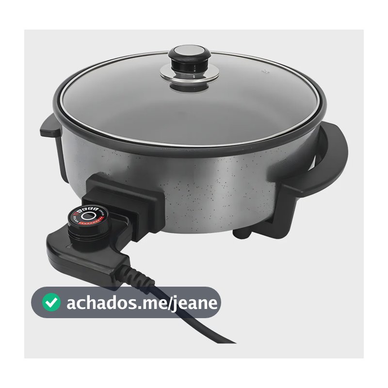 Panela Multifuncional Elétrica Redonda 30cm Grill Antiaderente Portátil Mangiare Agratto Aper01i