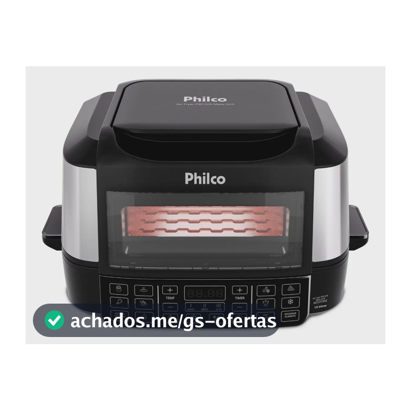 Fritadeira Air Fryer Philco Paf12a Preto Com Acabamento Em Inox