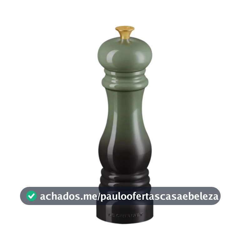 MOEDOR DE PIMENTA LE CREUSET 21CM COM PINO DOURADO EM ABS VERDE THYME