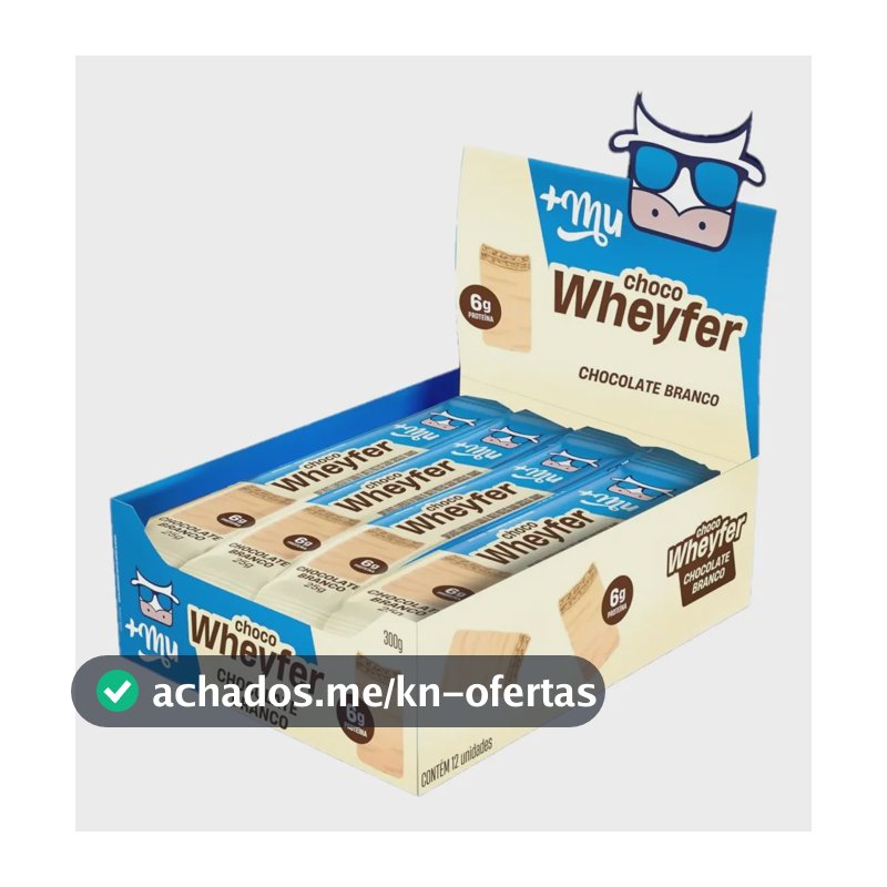 Proteína +mu Chocowheyfer Em Barra De Proteína Sabor Chocolate Branco 12 Un