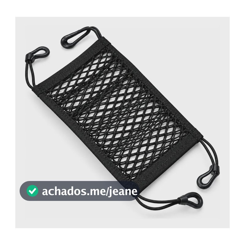 Rede Organizadora 25x40 Com Velcro Porta Malas Carro Suvs Preto