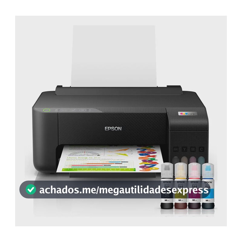 Impressora Epson Ecotank L1250 Jato De Tinta Colorida Wi-fi Preto 127/220v