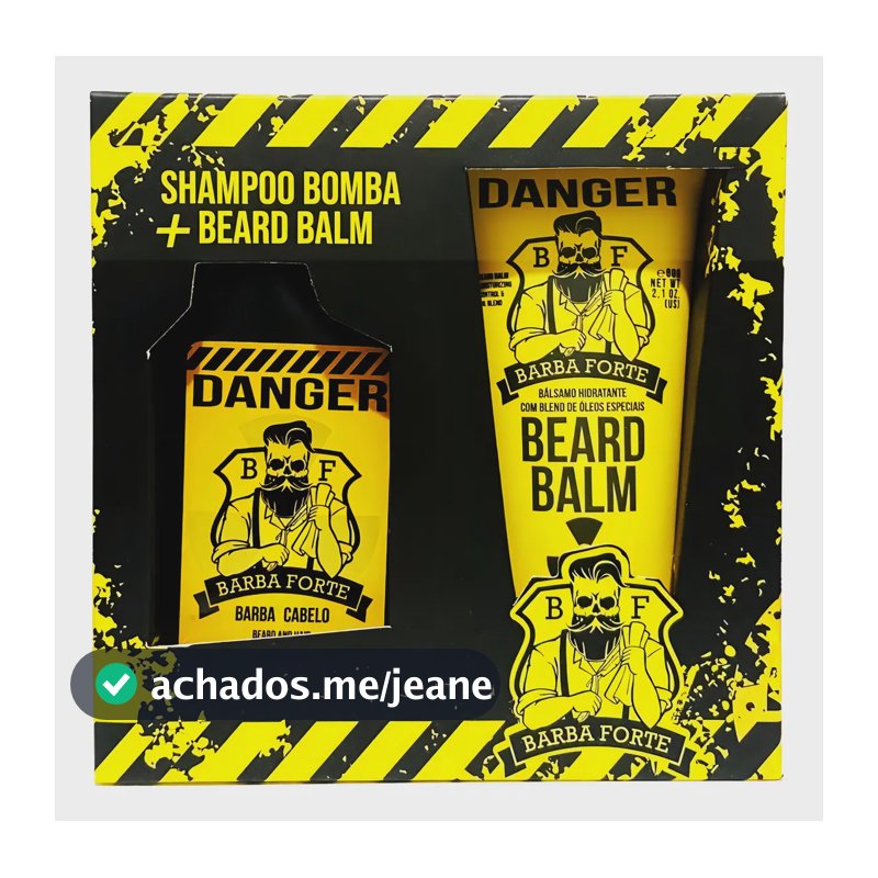Kit Viagem Para Barba Balm E Shampoo Bomba Danger